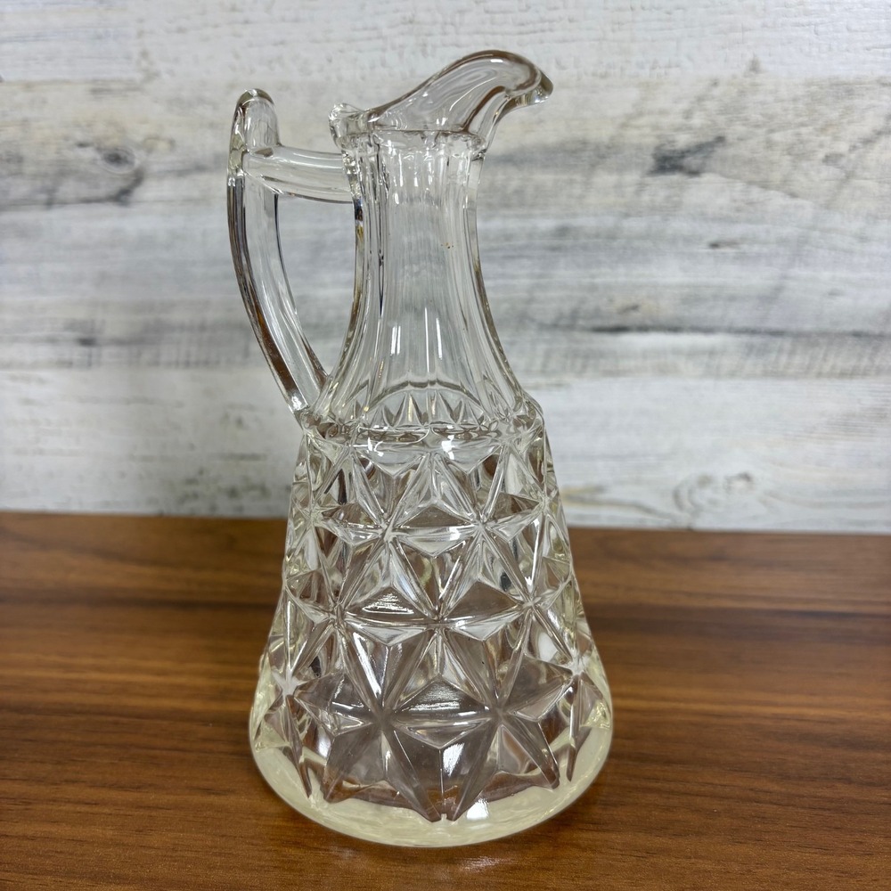 Vintageโ Fostoria American Glassware American Pattern Cube Vinegar Pitcher 6.5"
